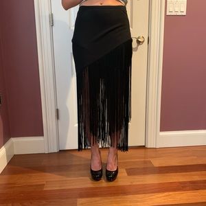 Black Fringe Skirt